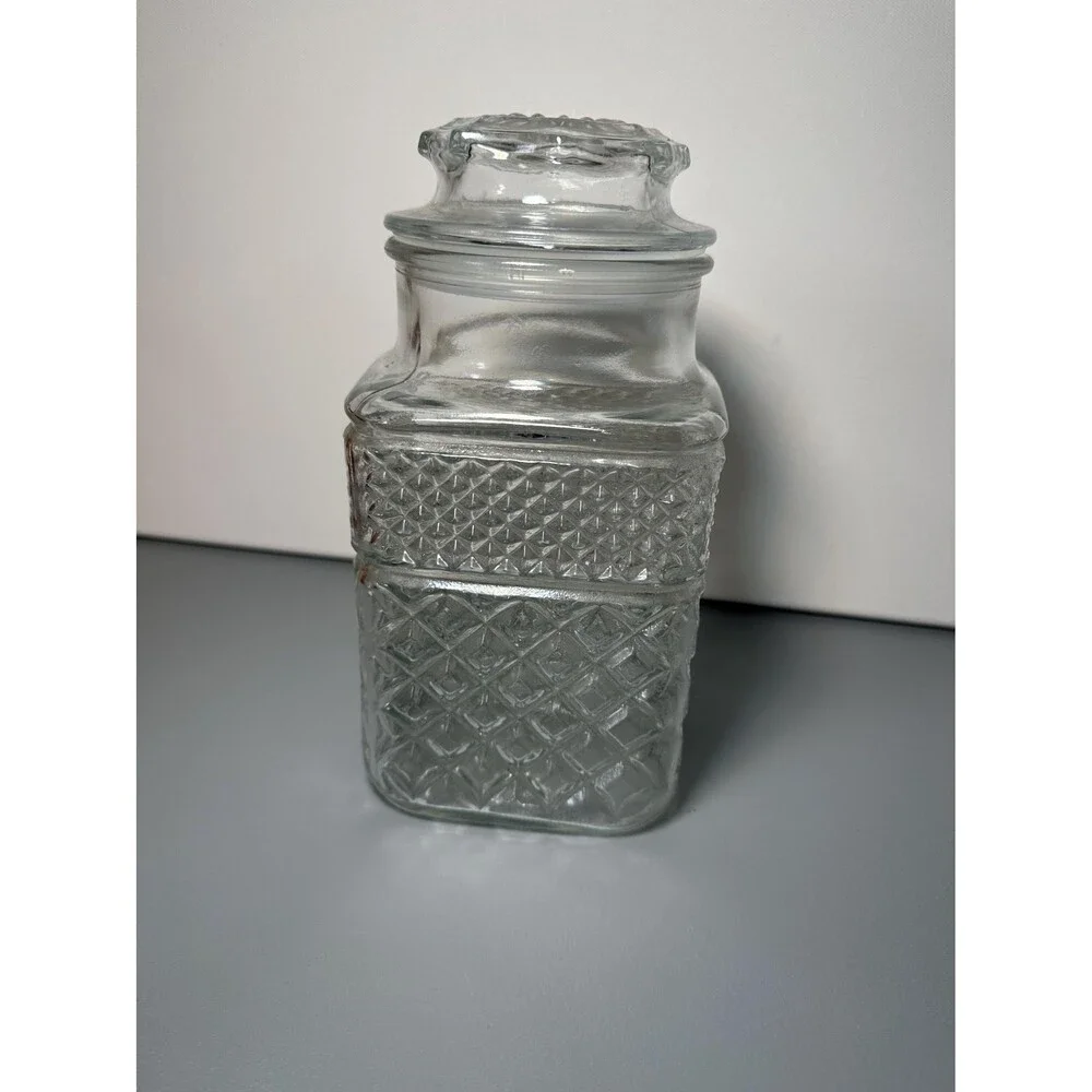 Vintage Anchor Hocking Wexford Glass Canister Cottagecore Circa 1967-1998